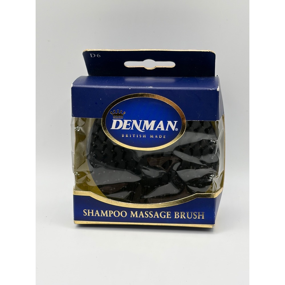 Denman D6 Shampoo Massage Brush Black Scalp Stimulator British Made New Box